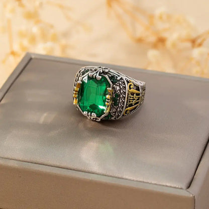 Silver Emerald Vintage Ring
