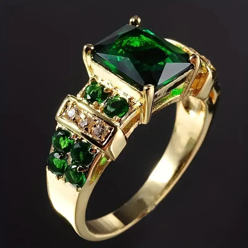 Gold Emerald Multi-Stone Ring